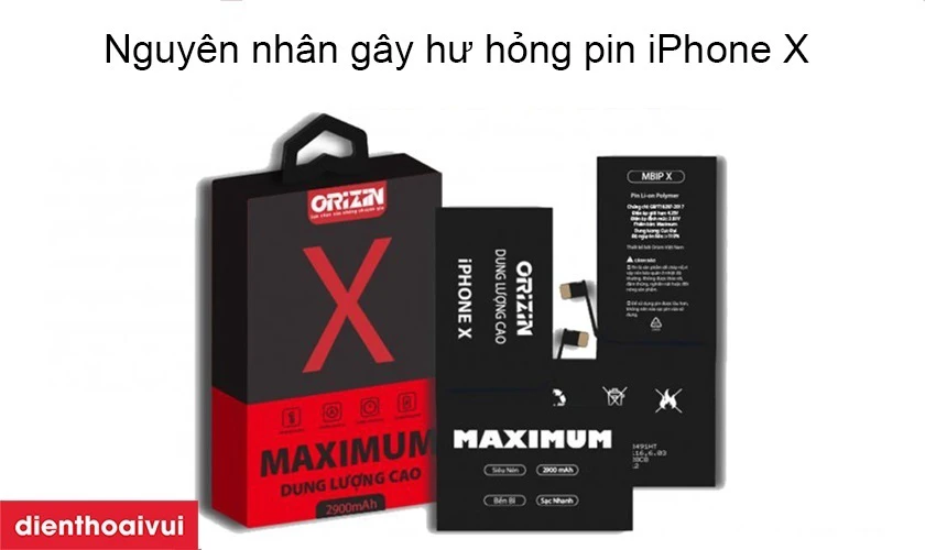 thay pin iPhone X dung lượng cực đại Orizin