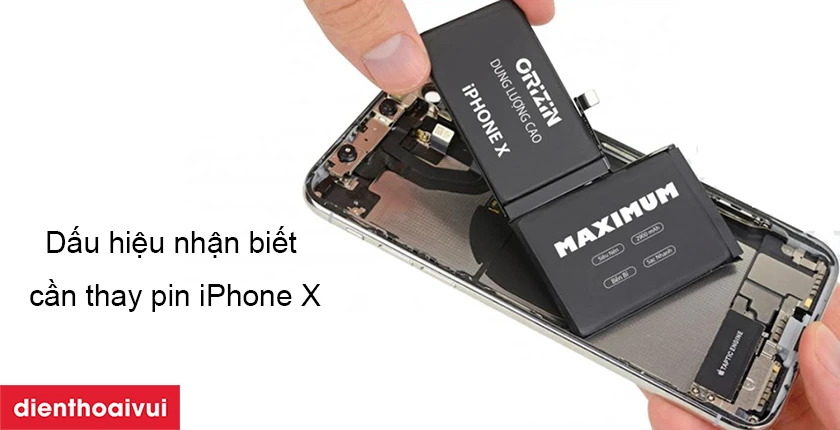 thay pin iPhone X dung lượng cực đại Orizin