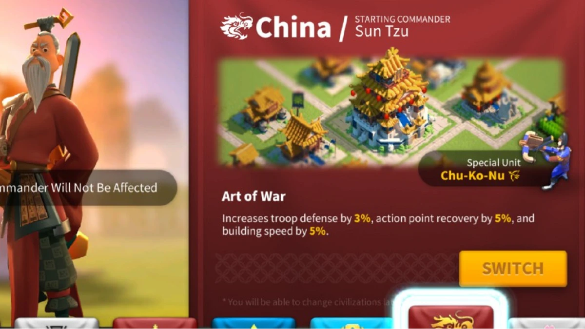 Cách chơi, n&acirc;ng t&ocirc;n tử rise of kingdom