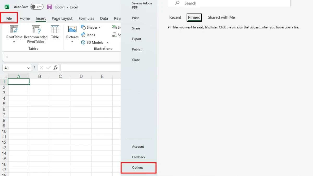 Mở ứng dụng Excel.