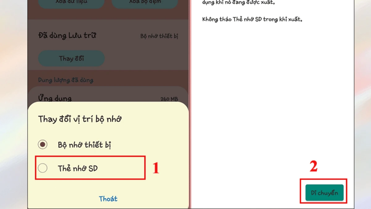 cách chuyển ứng dụng sang thẻ nhớ