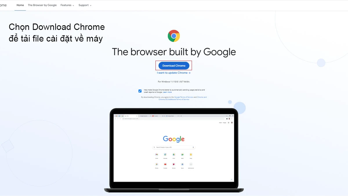 Cách tải Chrome cho máy tính trên Win 7,10