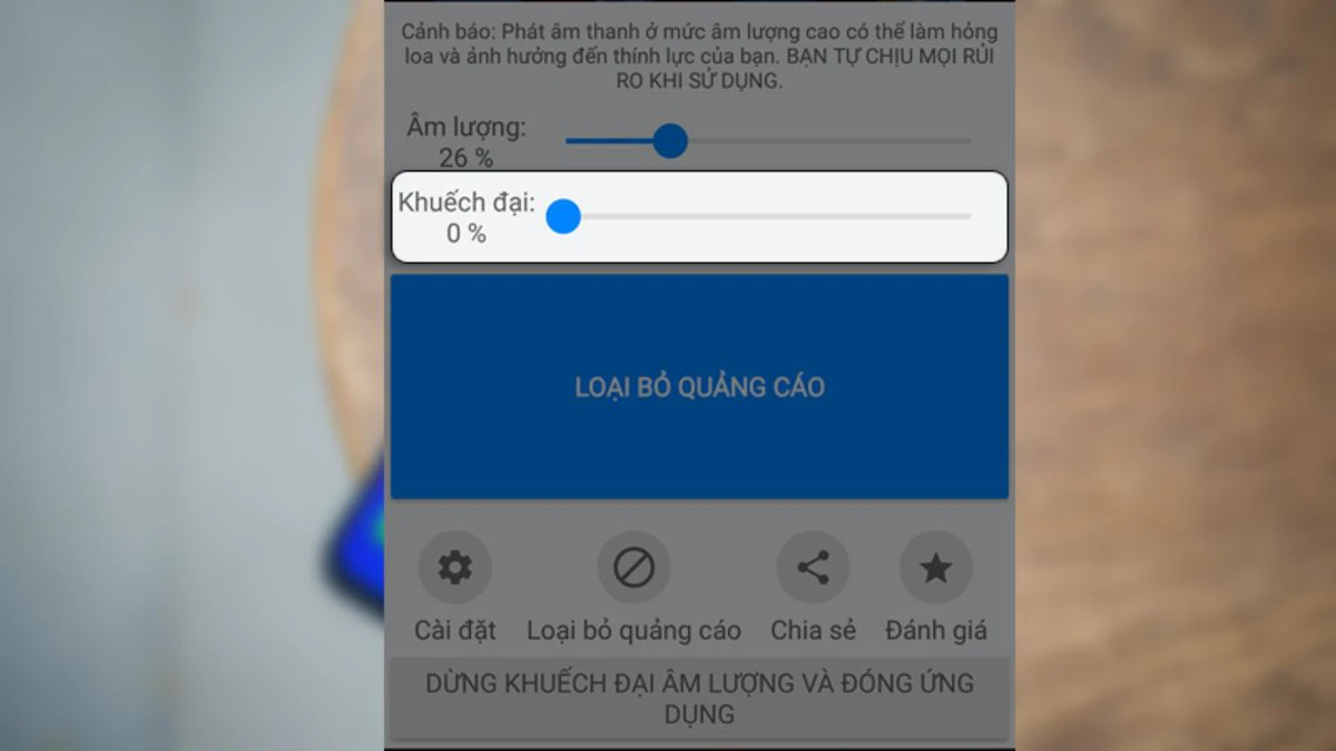 kéo thanh trượt về bên phải