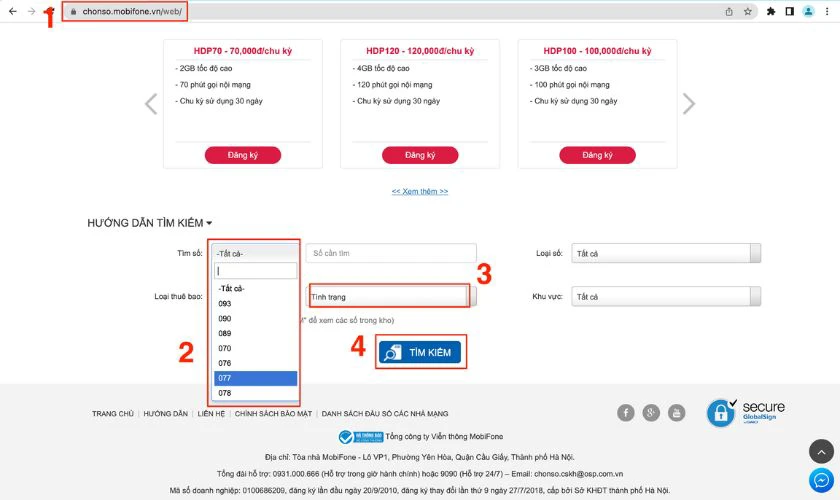 bước 1 khi đăng k&yacute; đầu số 077 tr&ecirc;n web