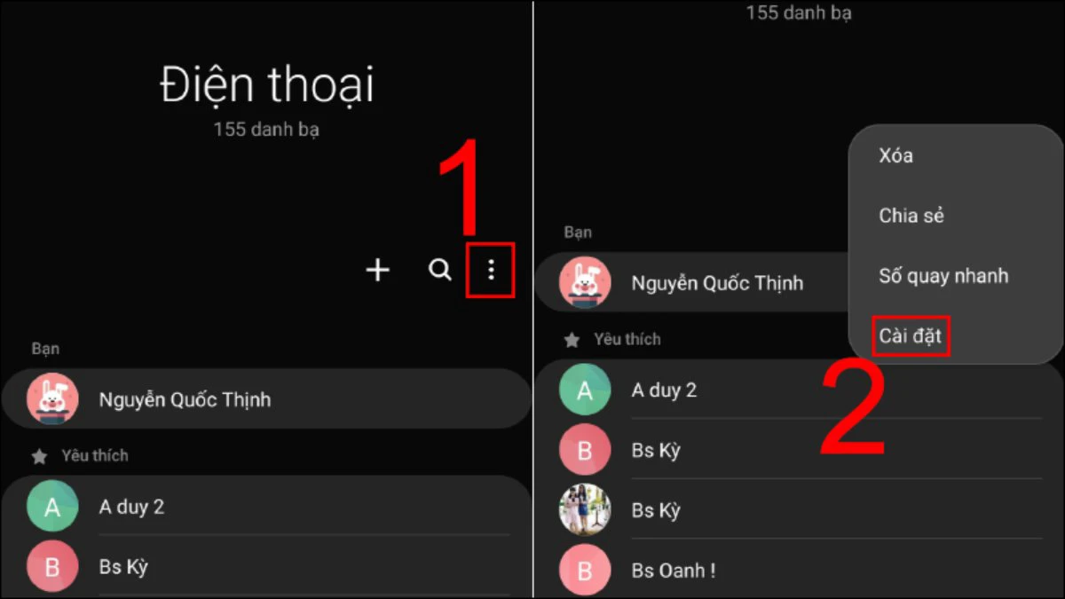 Trên điện thoại Android