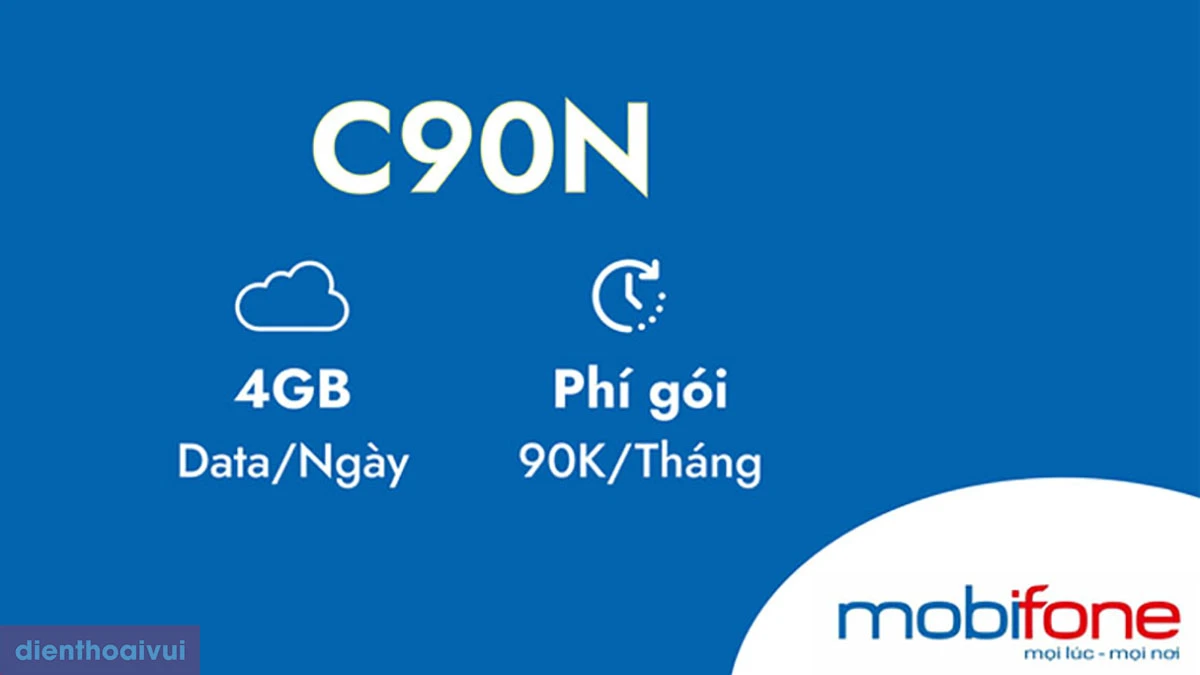 Sim 4G Mobifone C90N 4GB/ngày