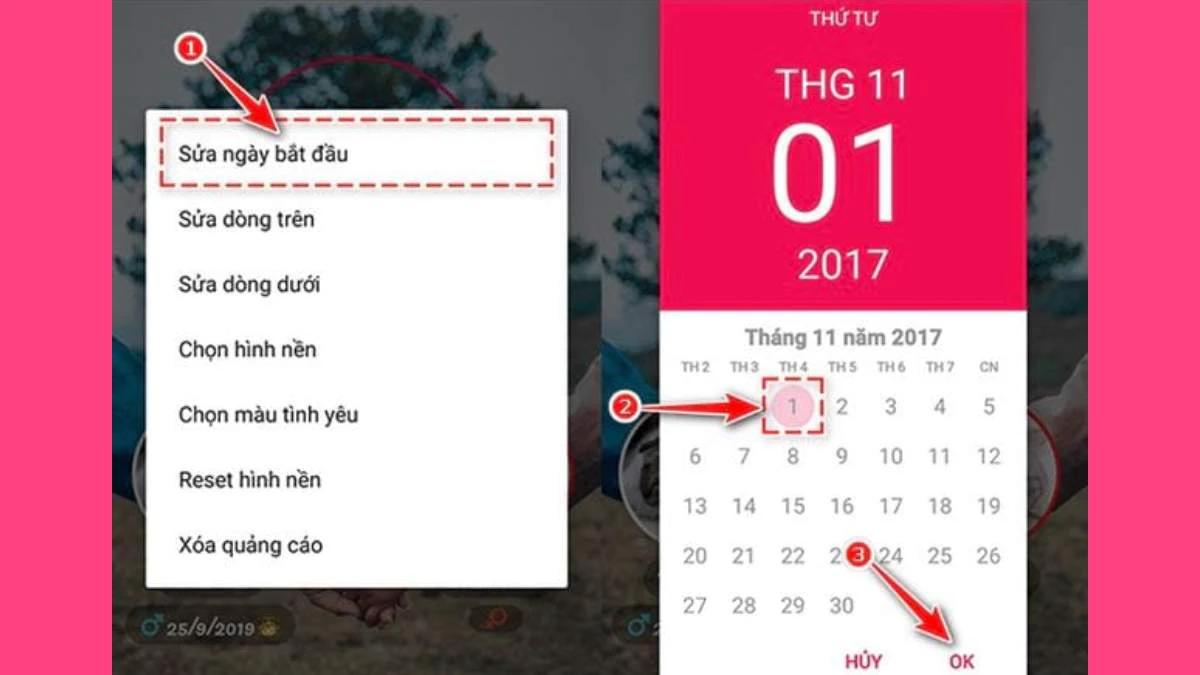 C&aacute;ch đổi ng&agrave;y y&ecirc;u