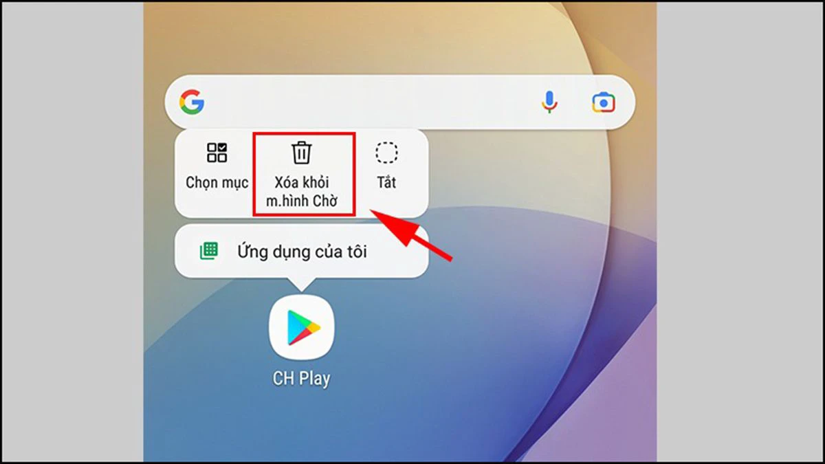 Cách xóa biểu tượng
