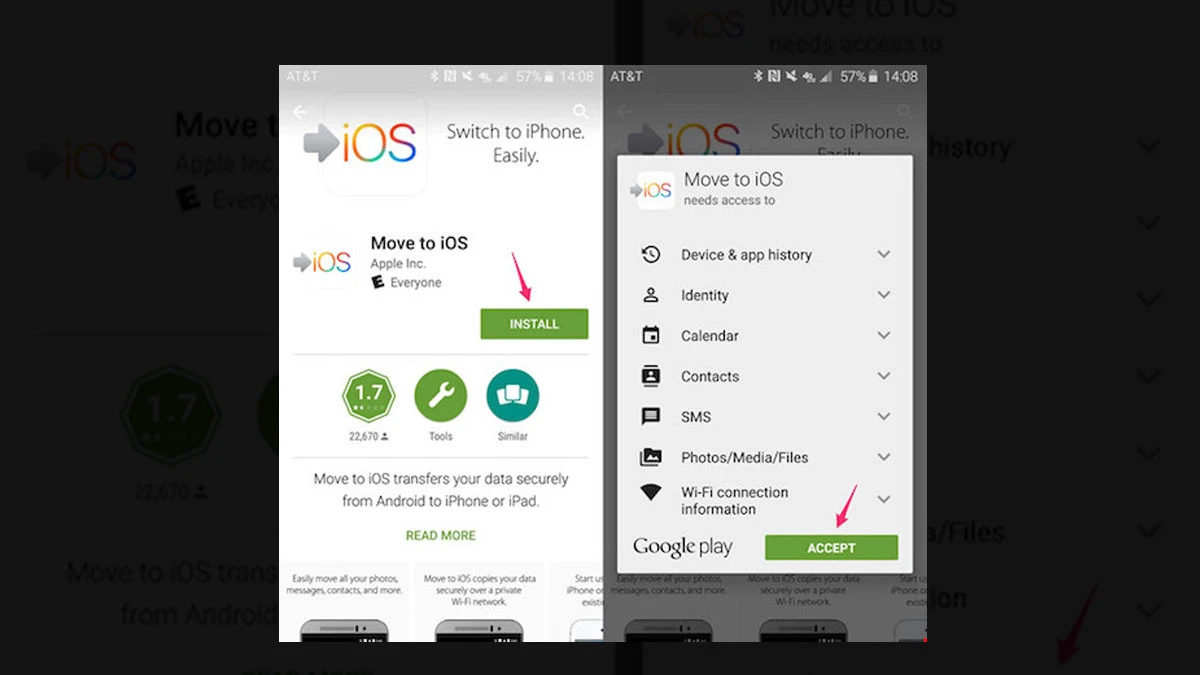 Hướng dẫn chuyển tin nhắn từ Android sang iPhone