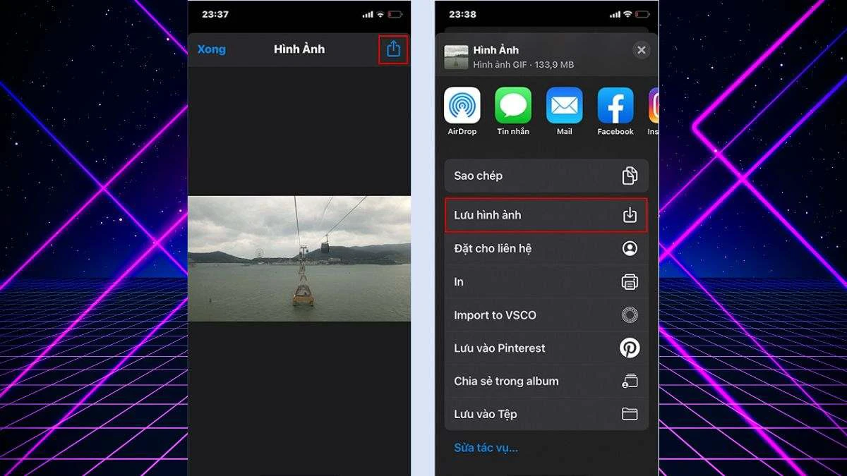 lưu lại ảnh v&agrave;o iPhone