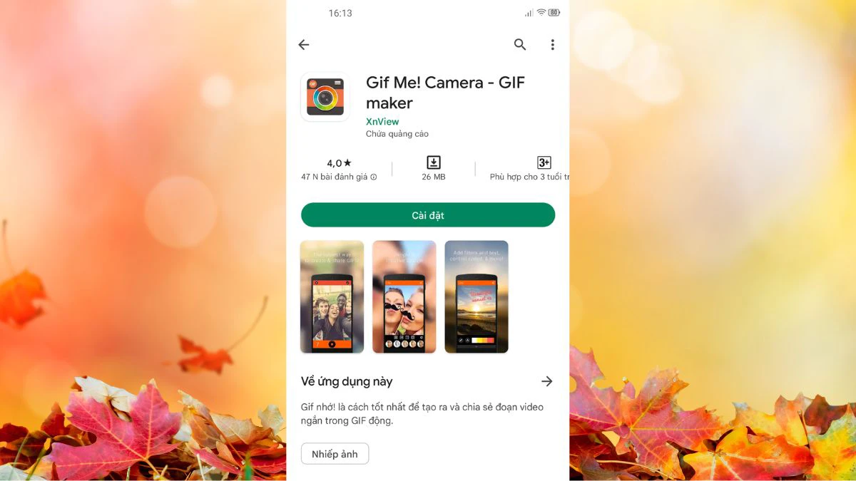 Chuyển video th&agrave;nh gif Android