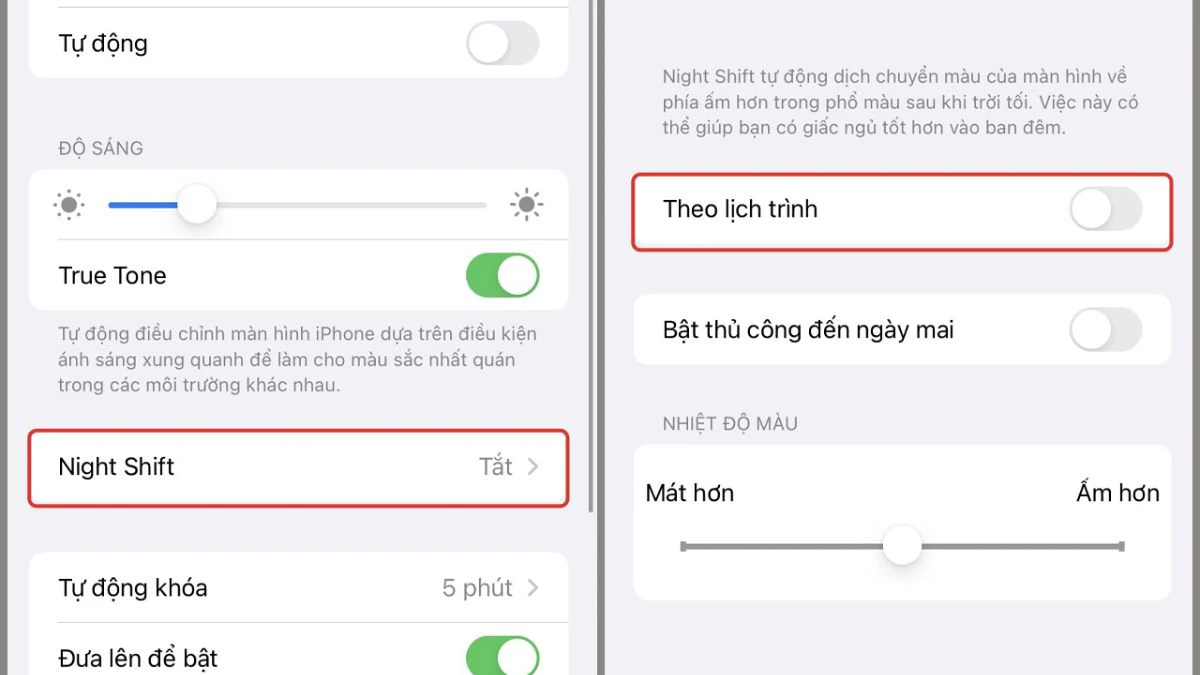 Bật chế độ bảo vệ mắt trong C&agrave;i đặt: