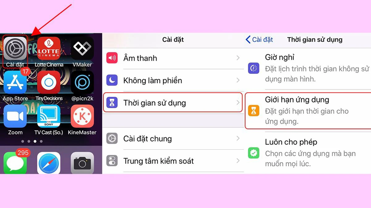 Giới hạn thời gian cho ứng dụng