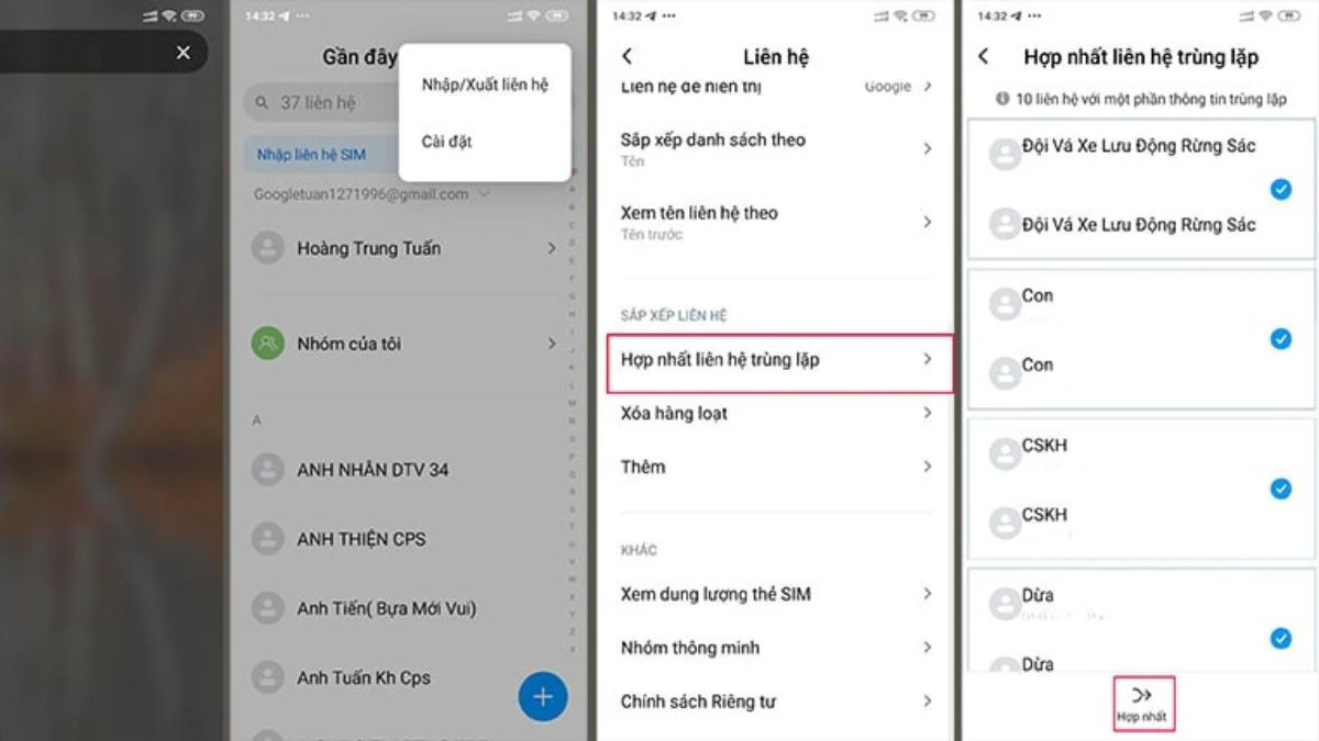 C&aacute;ch xo&aacute; danh bạ tr&ugrave;ng lặp tr&ecirc;n Android