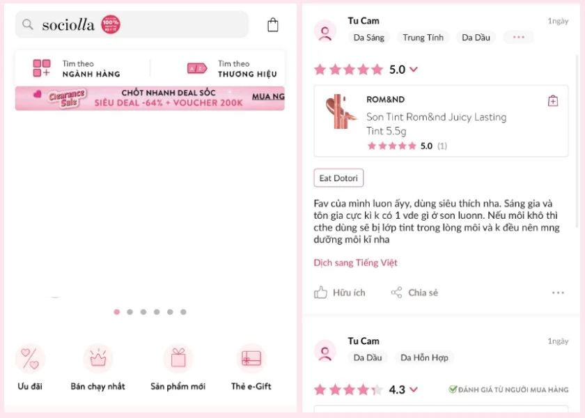 review mỹ phẩm chất lượng