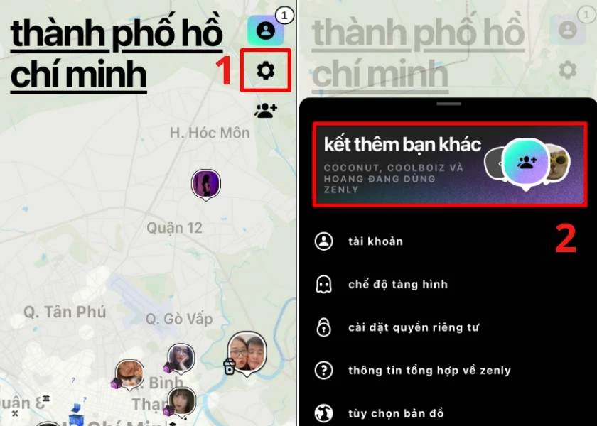 thêm bạn trên app