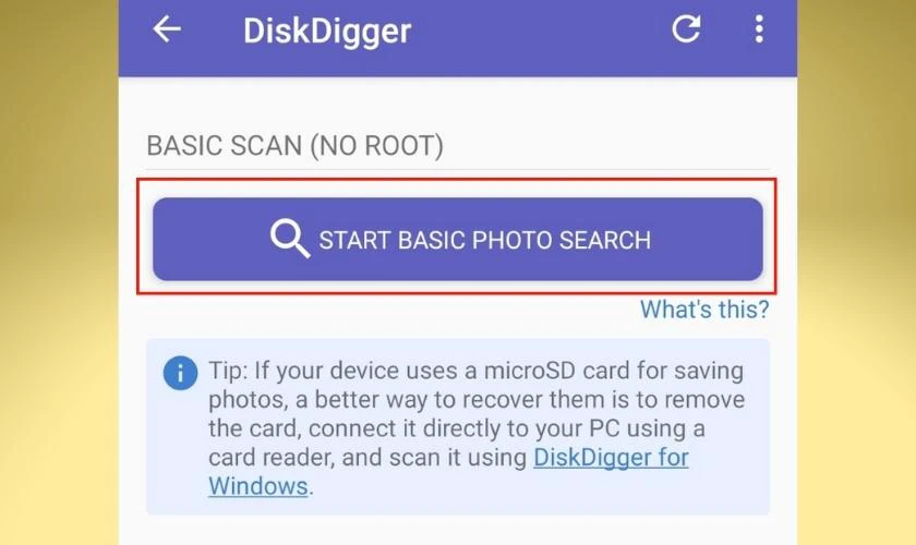 C&aacute;ch kh&ocirc;i phục ảnh đã xóa tr&ecirc;n Zalo bằng DiskDigger Photo Recovery