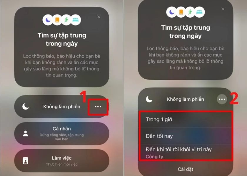 sử dụng chế độ kh&ocirc;ng l&agrave;m phiền