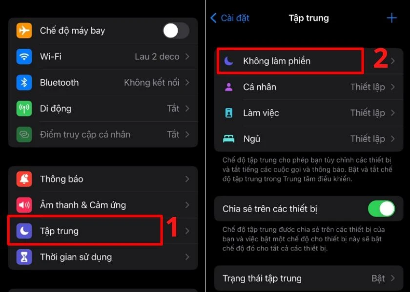 bật chế độ kh&ocirc;ng l&agrave;m phiền tr&ecirc;n androi