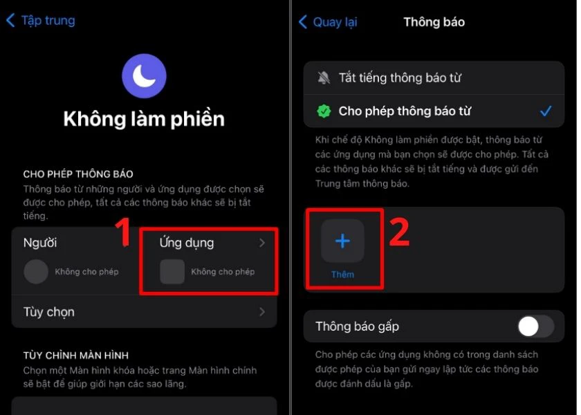 t&ugrave;y chỉnh th&ocirc;ng b&aacute;o ứng dụng