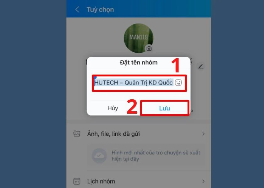 đổi tên nhóm