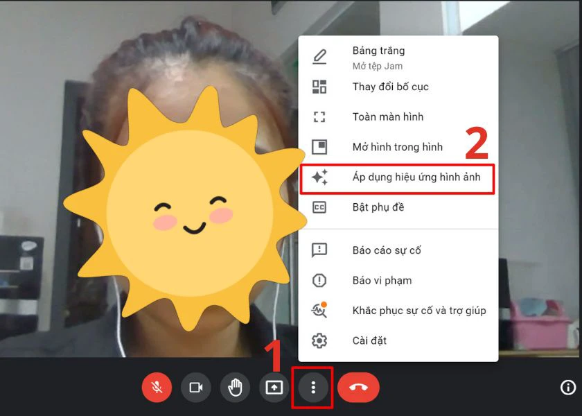 C&aacute;ch d&ugrave;ng filter tr&ecirc;n Google Meet bằng m&aacute;y t&iacute;nh