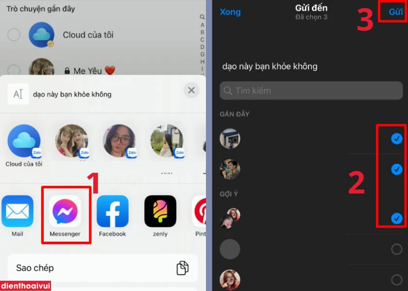 gửi h&agrave;ng loạt qua ứng dụng