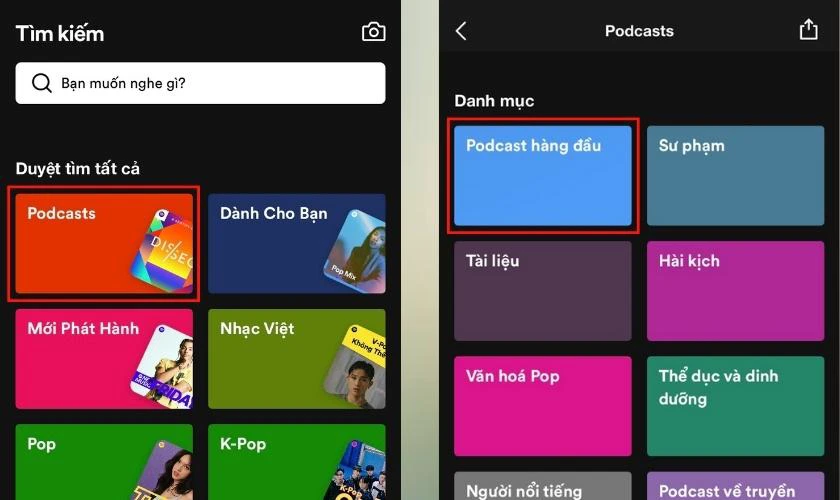 Lựa chọn k&ecirc;nh Podcast y&ecirc;u th&iacute;ch