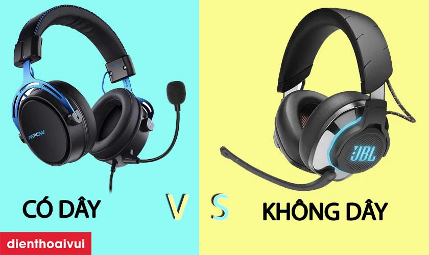Tai nghe gaming kh&ocirc;ng d&acirc;y v&agrave; c&oacute; d&acirc;y