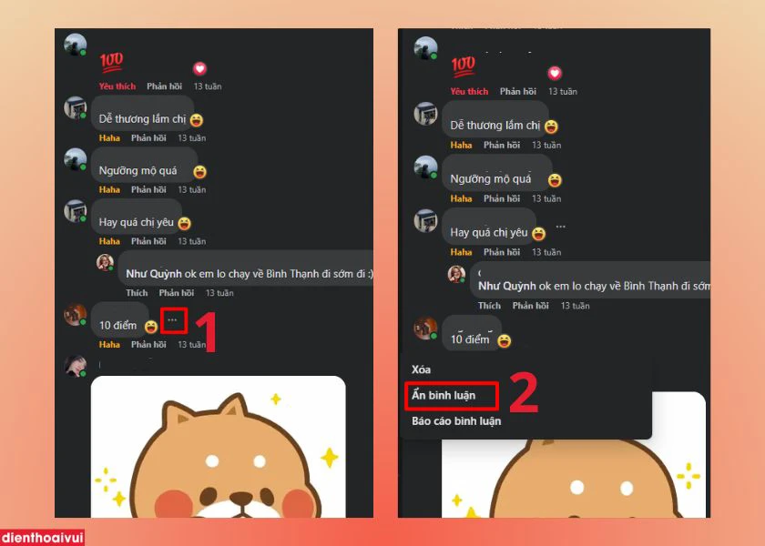 Ẩn b&igrave;nh luận Facebook trang c&aacute; nh&acirc;n tr&ecirc;n m&aacute;y t&iacute;nh