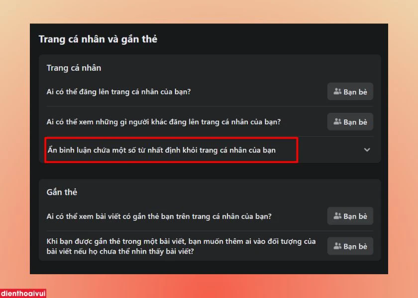 Ẩn b&igrave;nh luận chứa một số từ nhất định khỏi trang c&aacute; nh&acirc;n của bạn