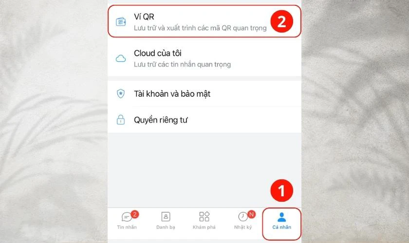 ví qr trên zalo