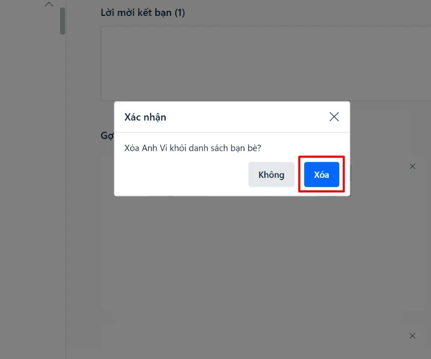 Nhấn X&oacute;a lần nữa để hủy kết bạn