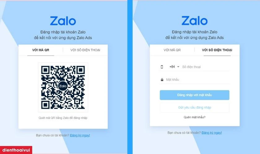 đăng nhập zalo ads