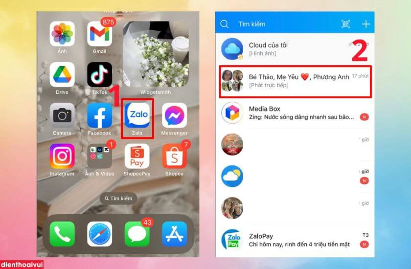 c&aacute;c bước ph&aacute;t trực tiếp tr&ecirc;n zalo