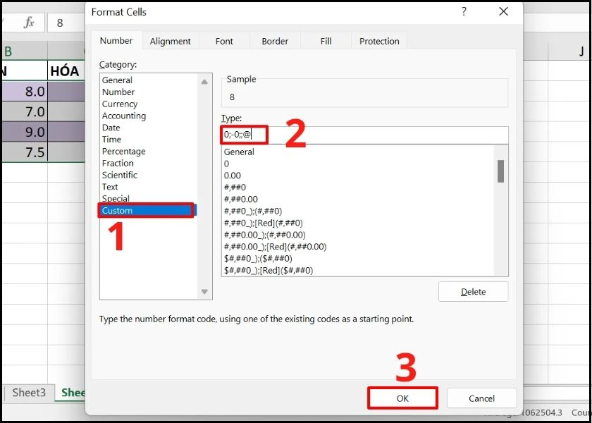 cách bỏ số 0 trong excel