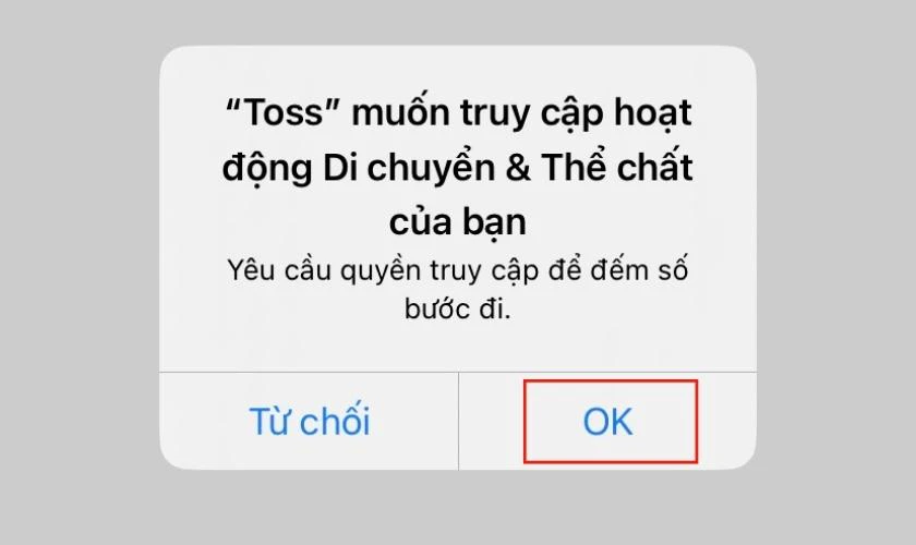 nhấn ok bắt đầu cách sử dụng app đi bộ kiếm tiền toss