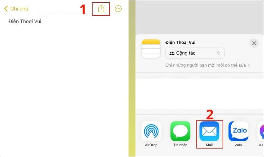 chuyển ghi chú từ iphone cũ sang iphone mới bằng mail