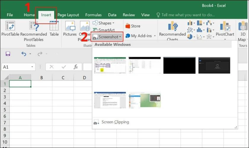 C&aacute;ch chụp m&agrave;n h&igrave;nh Excel