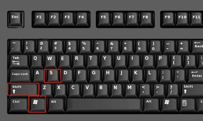 sử dụng tổ hợp ph&iacute;m window + Shift + S
