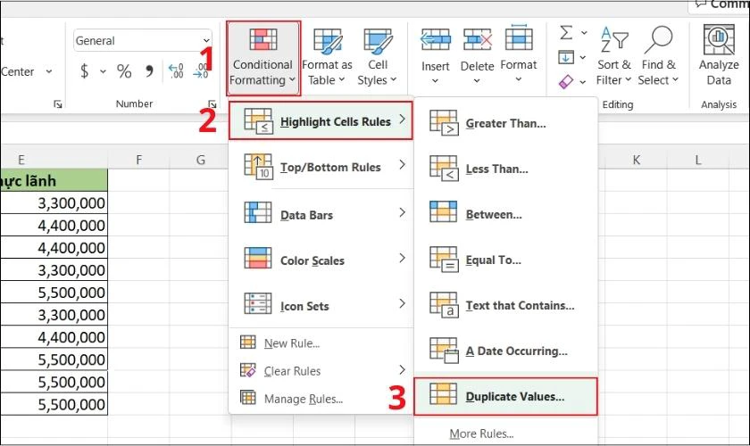 cách sử dụng Duplicates Excel