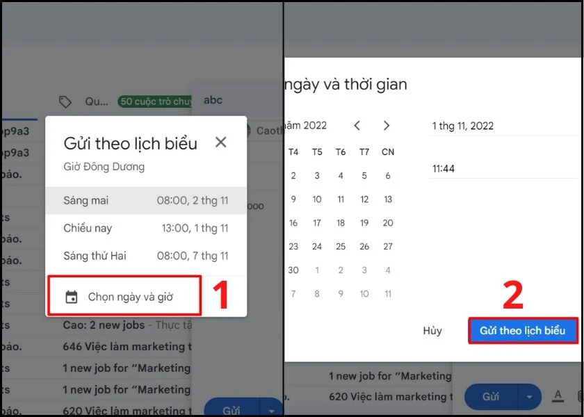 hẹn lịch gửi thư tr&ecirc;n gmail - bước 3