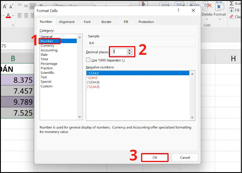 c&aacute;ch l&agrave;m tr&ograve;n số trong Excel