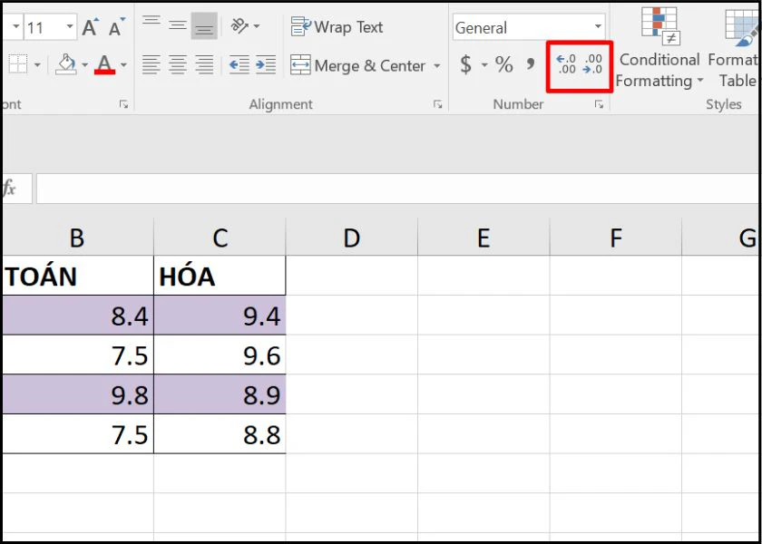 c&aacute;ch l&agrave;m tr&ograve;n số trong excel