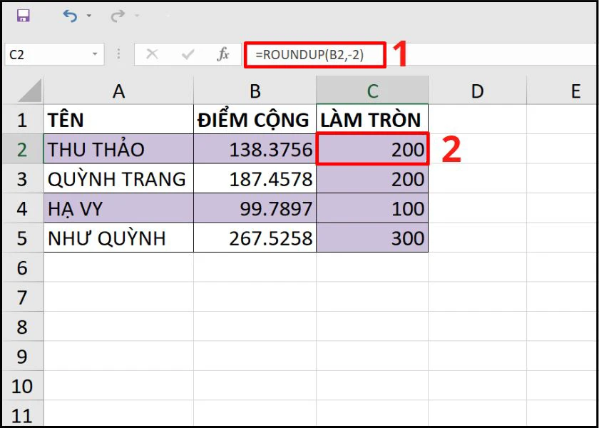 c&aacute;ch l&agrave;m tr&ograve;n số trong excel