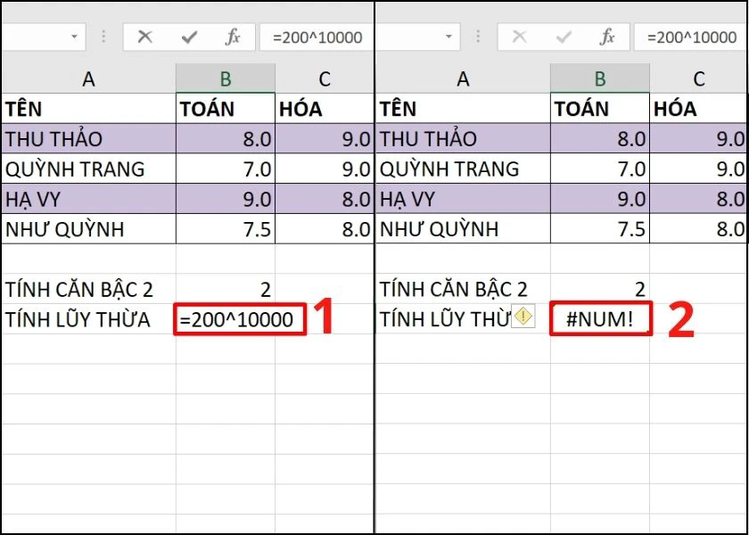 lỗi số quá lớn