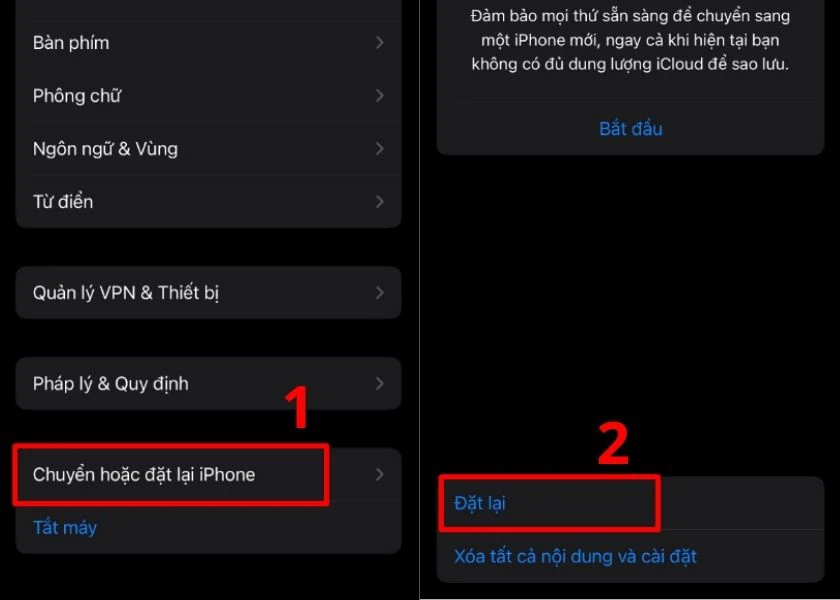 c&agrave;i đặt lại m&agrave;n h&igrave;nh ch&iacute;nh