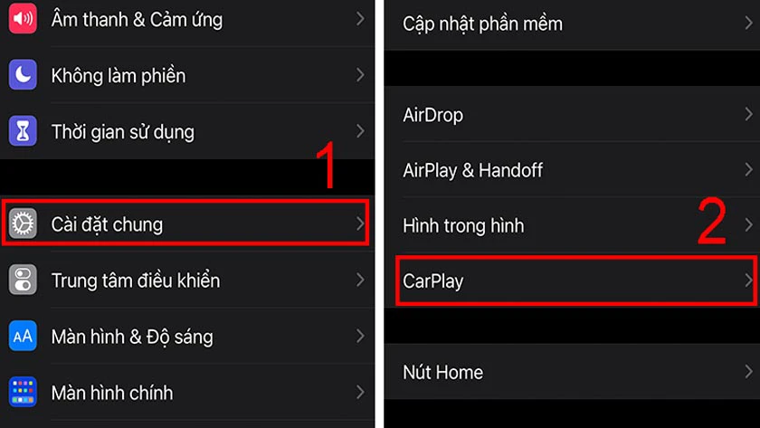 liên kết apple carplay có dây trên ô tô