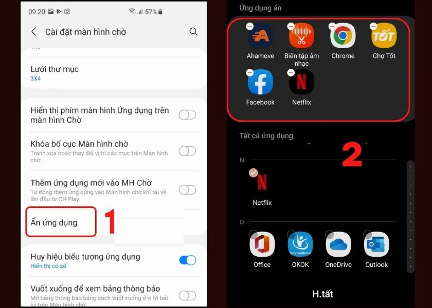 cách mở lại tất cả app bị ẩn trong 1 lần trên samsung