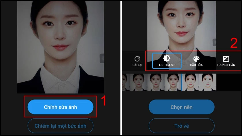 chỉnh sửa ảnh thẻ 3x4 sau khi chụp bằng điện thoại
